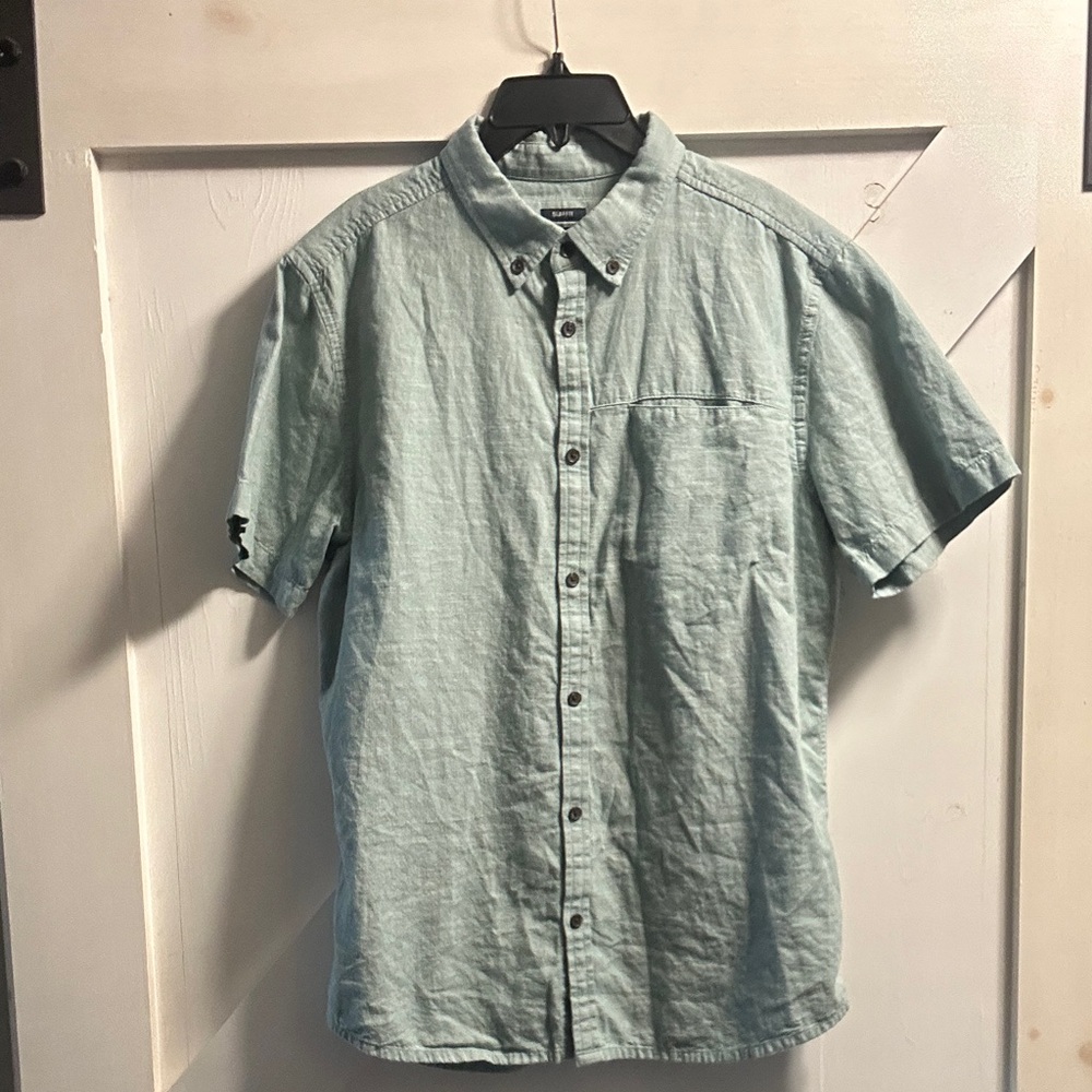 Prana Men's Casual Light Blue Button Down Shirt